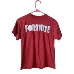 Fortnite Heathered Red Boys T Shirt Size Medium Short Sleeve Crew Neck Pullover